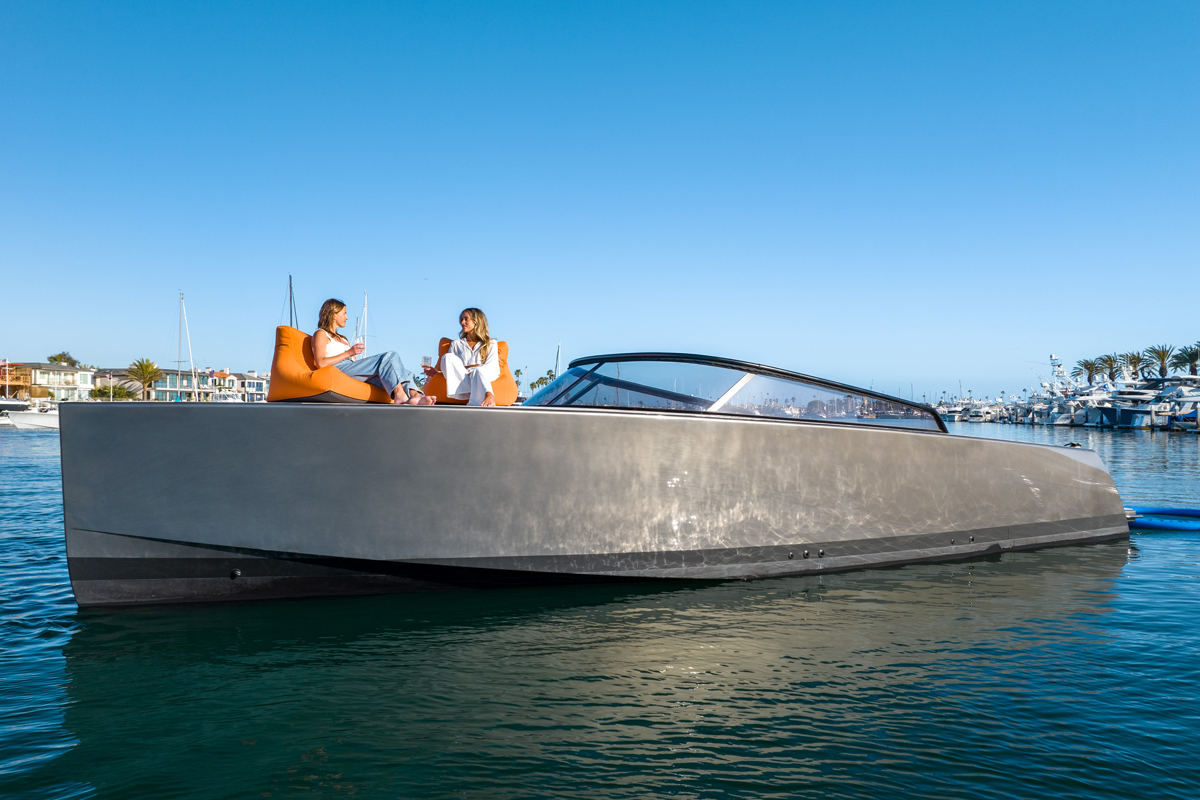 Relaxing on boat in newport harbor